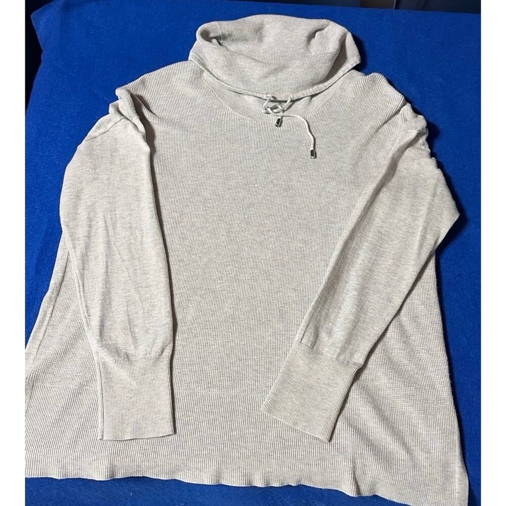 Jones New York Signature Cowl Neck Textured Knit Sweater Sz L